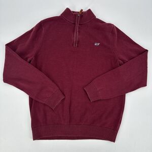 Vineyard Vines 1/4 Zip Pullover Sweater Maroon Red Kids X-Large (18)